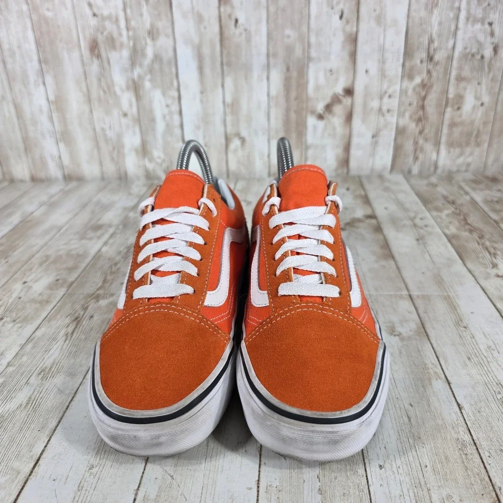 Vans Old‎ Skool Sneakers Orange Canvas Skate Shoes Women's Size 6.5